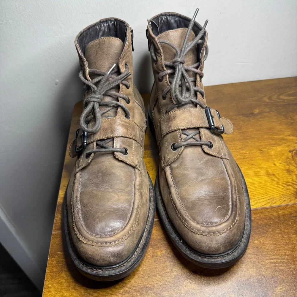 Johnston & Murphy Karnes Moc Toe Boots Mens Size 10 Brown 20-0692